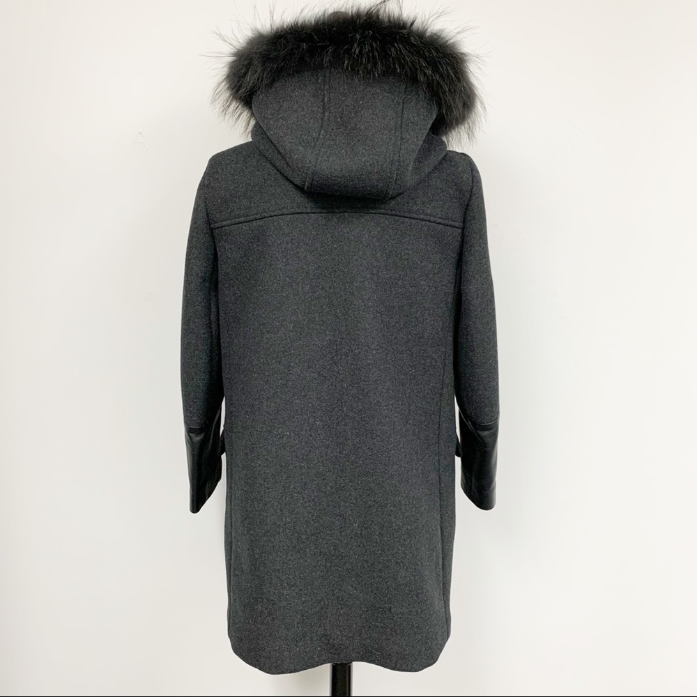 Zapa Paris wool Coat with fur trimmed hood Sz 40 8 - Picture 5 of 13